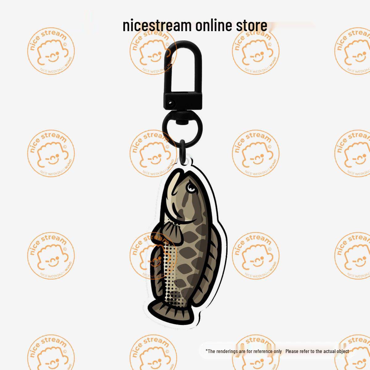 Fishing Boy Acrylic Fish Lure Keychain Pendant
