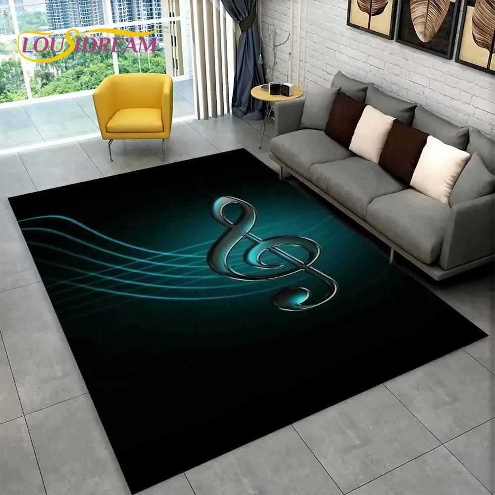 3D Müzik Nota Piyano Sanat Alan Kilim Büyük, Oturma Odası Yatak Odası Kanepe Paspas Dekor için Halı Kilim, Çocuk kaymaz Zemin Mat