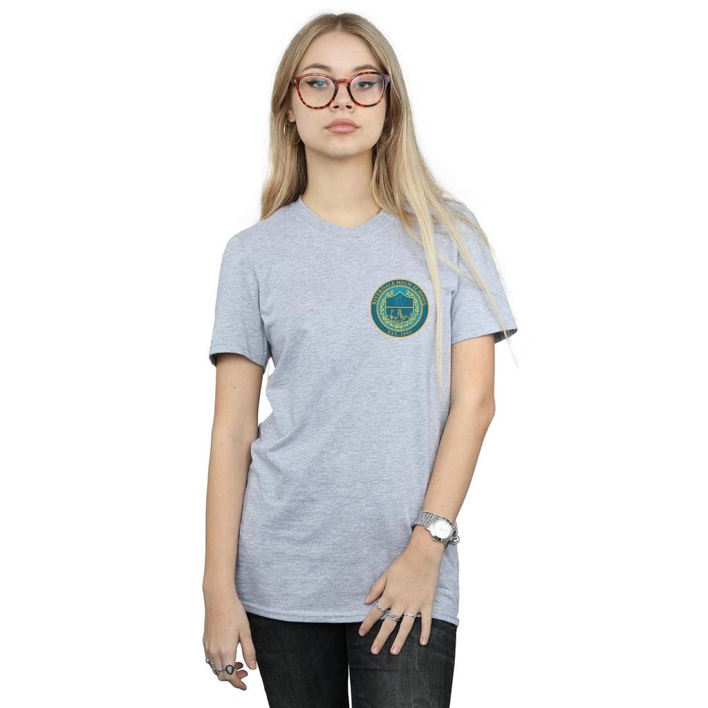 Riverdale Womens/Ladies High School Crest Breast Print Cotton Boyfriend T-Shirt