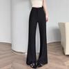 Women's Black Micro Flare High Waist Pants - Spring/Summer 2026 Slimming Stretch Bodycon Fashion Suit Pants