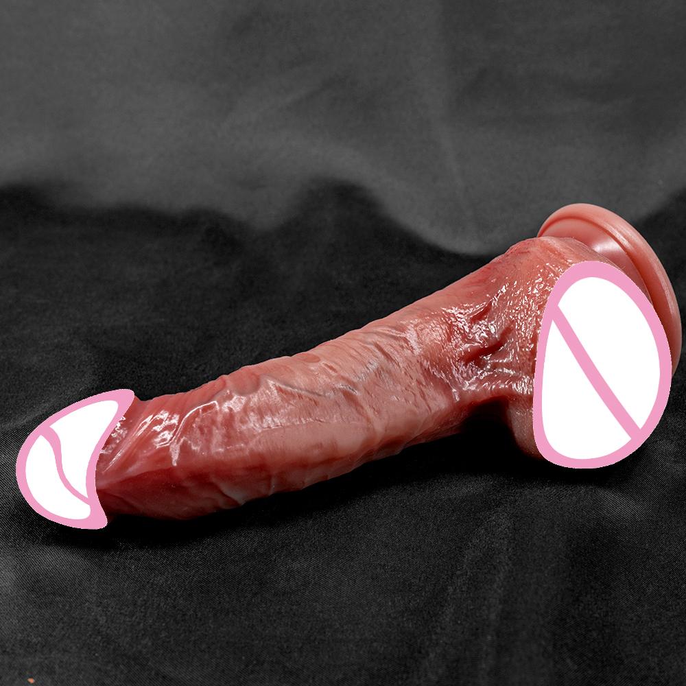 Realistic Dildo Adult Sex Toys for Woman Realistic Dildo Super Real Skin Penis Soft Flexible Cock with Suction Cup Masturbation