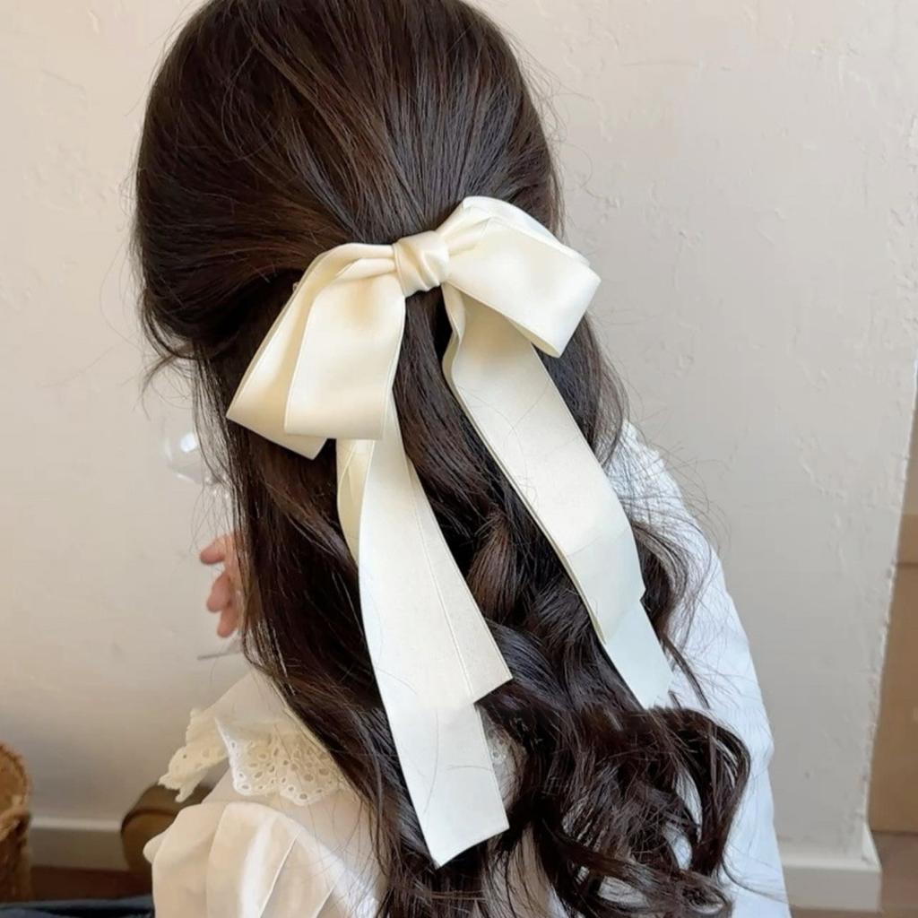 1pc Girl Ballet Stlyle Bow Streamer Hairpin, Female Elegant Sweet and Lovely Fashion Temperament Korean Version Headwear