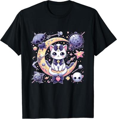 Sailor Meow Cute Moon Cat Space Magic Gothic Halloween T-Shirt