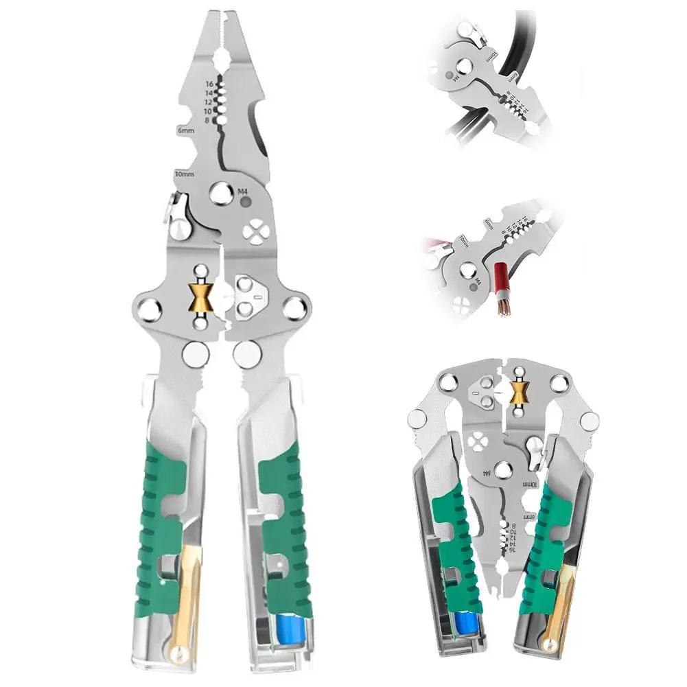

Foldable Wire Stripper Pliers Multifunctional Voltage Testing Cable Cutting Crimping Tool Electrician Electrical Work DIY Home