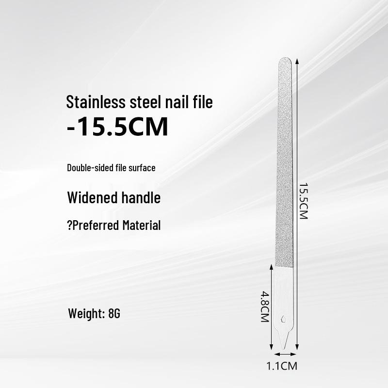 Stainless Steel Double-Sided Nail File and Shaper Tool