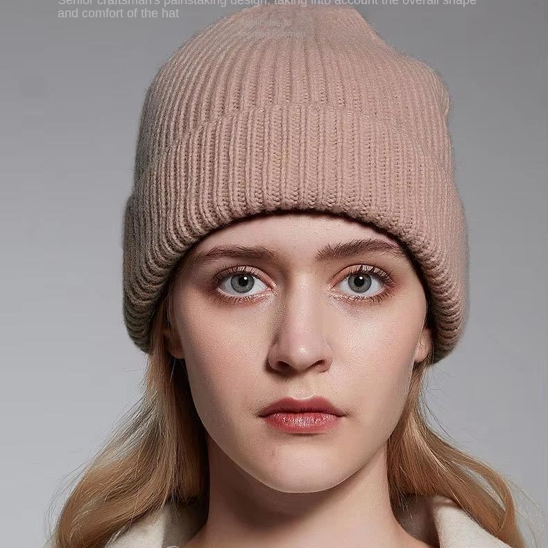 Classic Ribbed Knit Beanie-Unisex 100% Wool Hat for Autumn/Winter Business & Travel One Size Fits Most