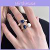 Unique French Style Elegant Adjustable Pearl Ring For Women Fashion Accessory