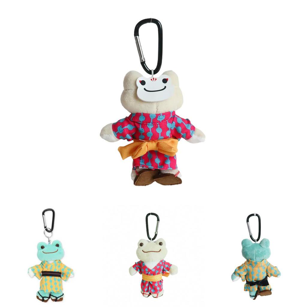 Cute Kimono Smiling Big Eyes Frog Plush Toy Keychain Pendant For Bag Charm And Gift