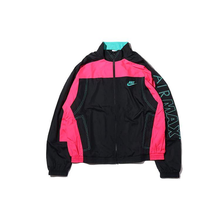 Nike x Atmos NRG Vintage Patchwork Track Jacket Black Hyper Pink Hyper Jade CD6132-011 XS