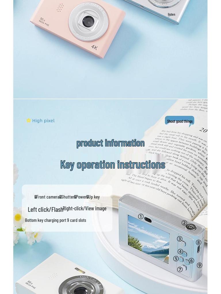 Retro-CCD-Kamera mit hoher Auflösung für mobile Übertragung - Ideal für Studenten und Reisen