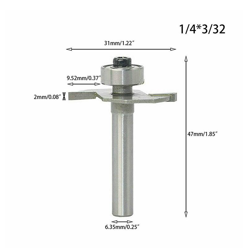 2mm Slot Cutter Bit T Trim Router Hand Held Electric Stand Motor-driven Drill for Knock On Furniture Machinery Accessories