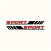 1pcs "SPORT" Vinyl Car Door Stickers Diagonal Stripes, Easy Apply Side Decals for Enhanced Vehicle Aesthetics