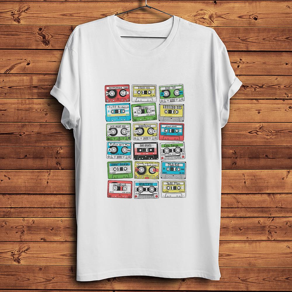 80S  Cassette tape playlist Funny vintage Tshirt UnisexanimCasual Short Sleeve TShirt StreetwearBreathable Nocracking Print S