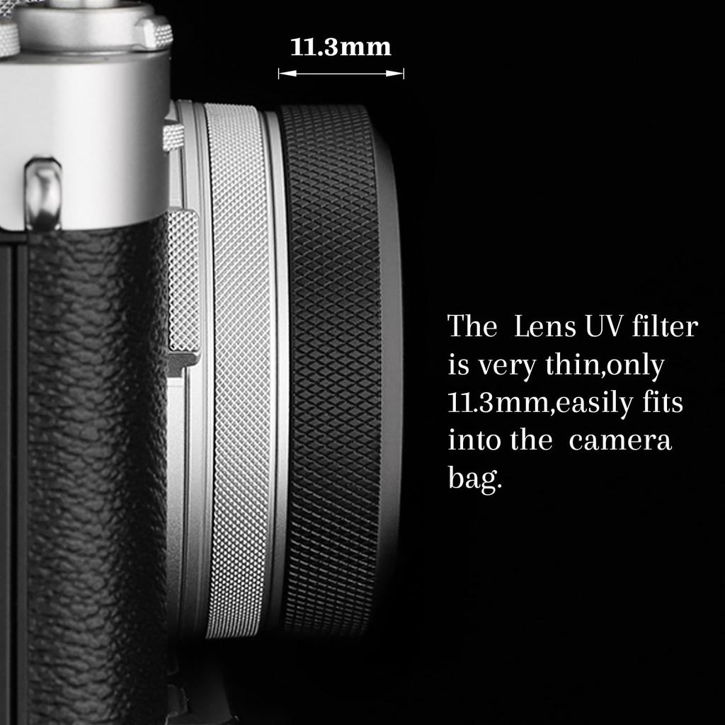 Haoge MC UV Camera Lens Protection Filter for Fujifilm X100VI and Fuji X100V Cameras with Integrated Adapter Ring, Black (LUV-XVIB)