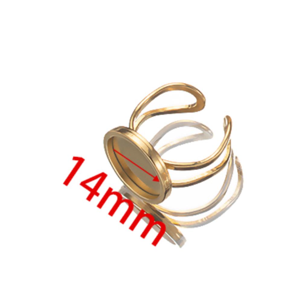 4 pièces/lot Bagues Ouvertes en Acier Inoxydable Supports Base Plate Vide Carré Rond Ovale Plateau Cabochon Résine Cadre Bijoux Fabrication