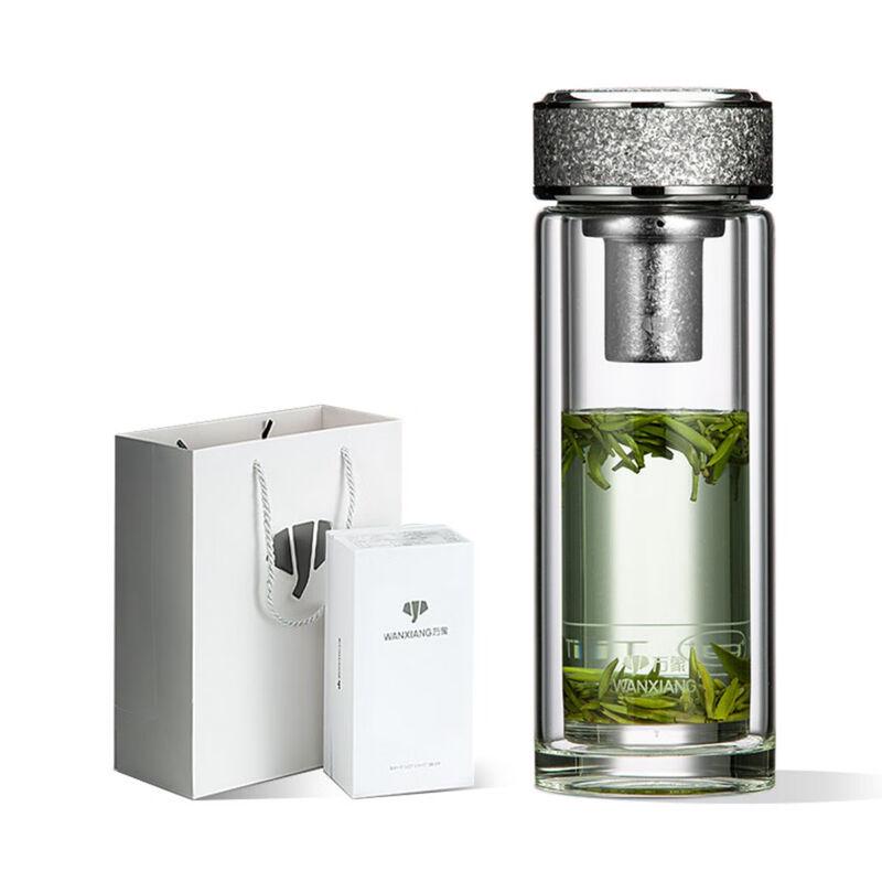 

Антибактериальная двухслойная стеклянная чайная чашка Wanxiang Titanium Silver