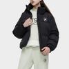 Fila Fusion Uniform Logo Print Stand Collar Loose Warm Puffer Jacket Women Outerwear Black T11W345902FBK
