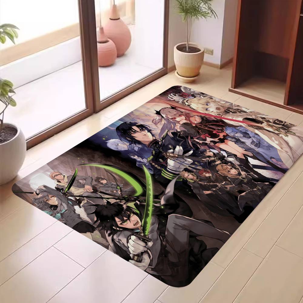 Japanese Seraph Of The End Bathroom Mat Anti-slip Absorb Water Long Strip Cushion Bedroon Mat Hotel Decor Mat