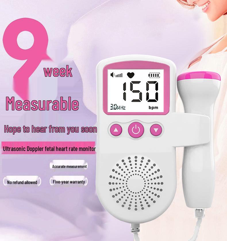 Fetal Heart Rate and Movement Monitor Doppler - Pregnancy Heartbeat Detector