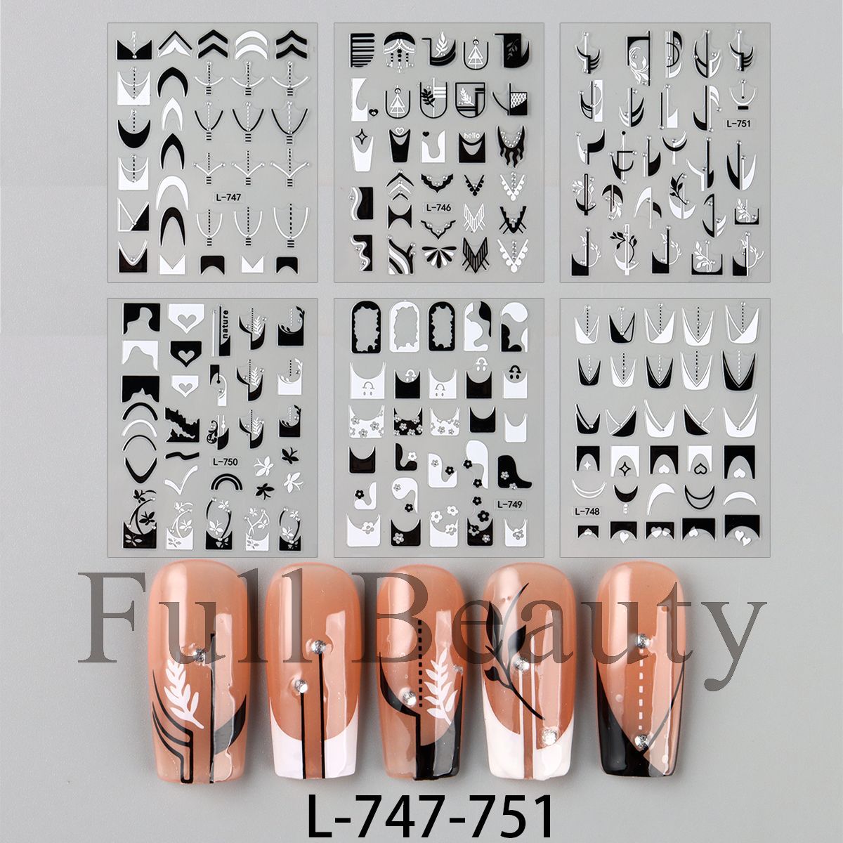 

New nail art sticker set dopamine star love star multi-color set sticker
