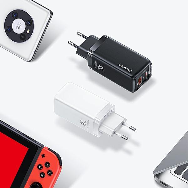 Usams Ład. Siec. 1Xusb-C+1Xusb T47 65W(Only Head) Pd Fast Charging Super Si Biały/White Cc153Tc02  (Us-Cc153)