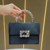 Elegant Rhinestone Women's Crossbody Bag - High-End Silk Luxury Handbag for Evening Parties