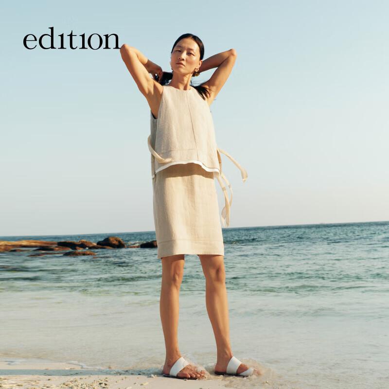 

Женское ретро льняное платье А-силуэта без рукавов S 160