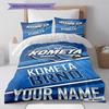 Personalizowana Pościel HC Kometa Brno, Zestaw Kołdra Poszewka na Kołdrę Poszewka na Poduszkę Domowy Prezent Urodzinowy(1 * poszwa na kołdrę + 2 * poszewki na poduszki, bez rdzenia) -HE67