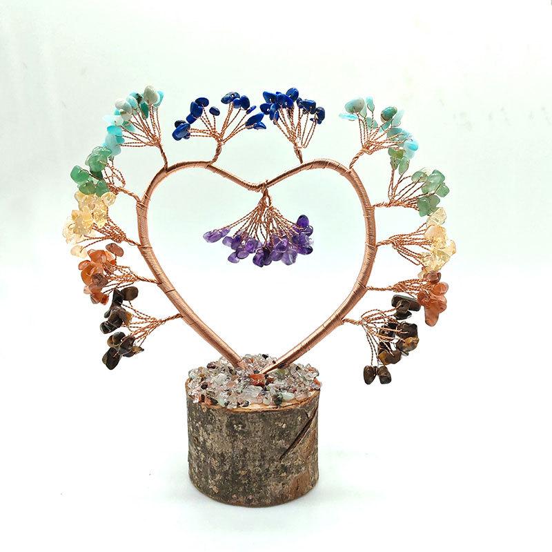 Seven-Color Agate Crystal Money Tree Ornament for Home & Office Decor