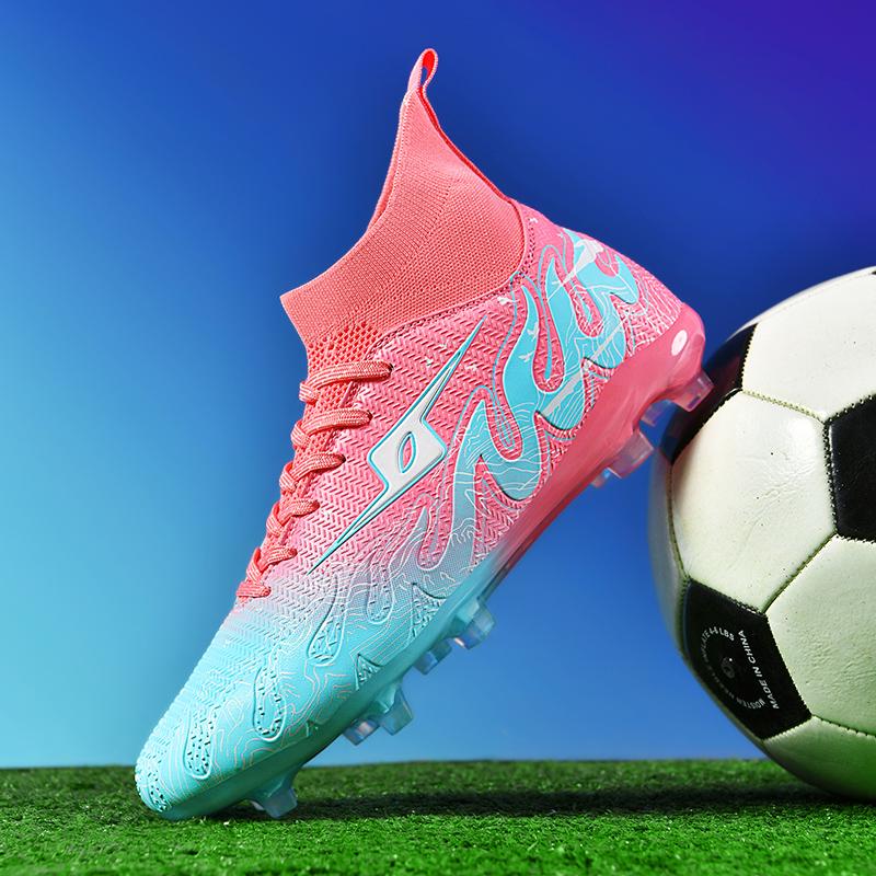 Football Boots Are Lace-up High Elastic Socks Training Artificial Grassland Outdoor Sports Training Football Shoes