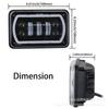 5-Inch 4x6 Square LED Headlight with Turn Signal for Trucks and Cars