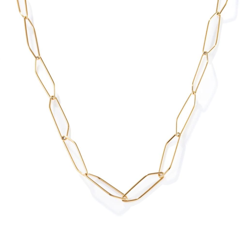 A Mobius Ring Stainless Steel Necklace Gold Necklace Clavicle Chain Men's and Women's INS Style, Stacked In Europe and America