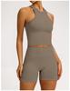 Women’s Seamless Racerback Yoga Tank Top – Belly Covering Fitness Sports Apparel