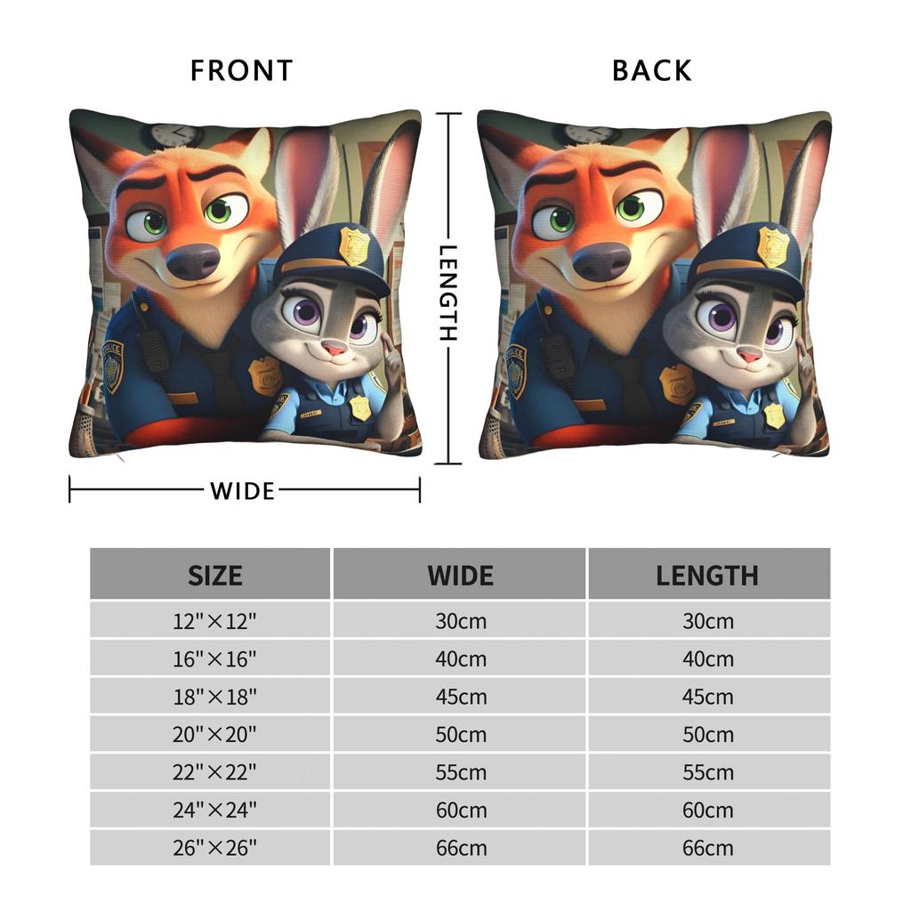Poszewka na poduszkę Zootopia Poliestrowa Poszewka na poduszkę Dekoracja Poszewka na poduszkę Dekoracyjną Sofa Kwadratowa 40x40cm