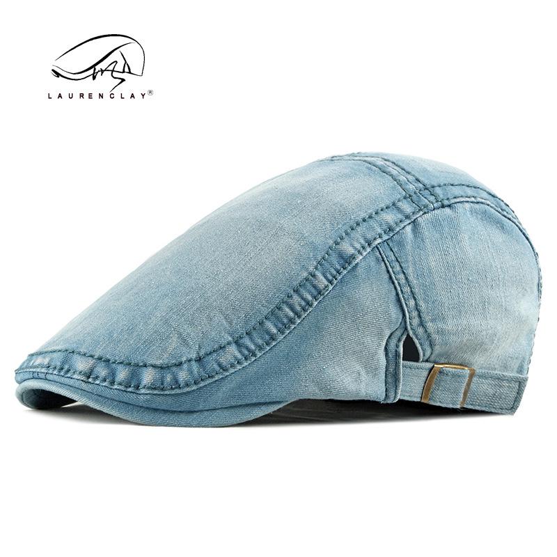 Unisex Summer Duckbill Cap: Washed Denim, Breathable Newsboy Style