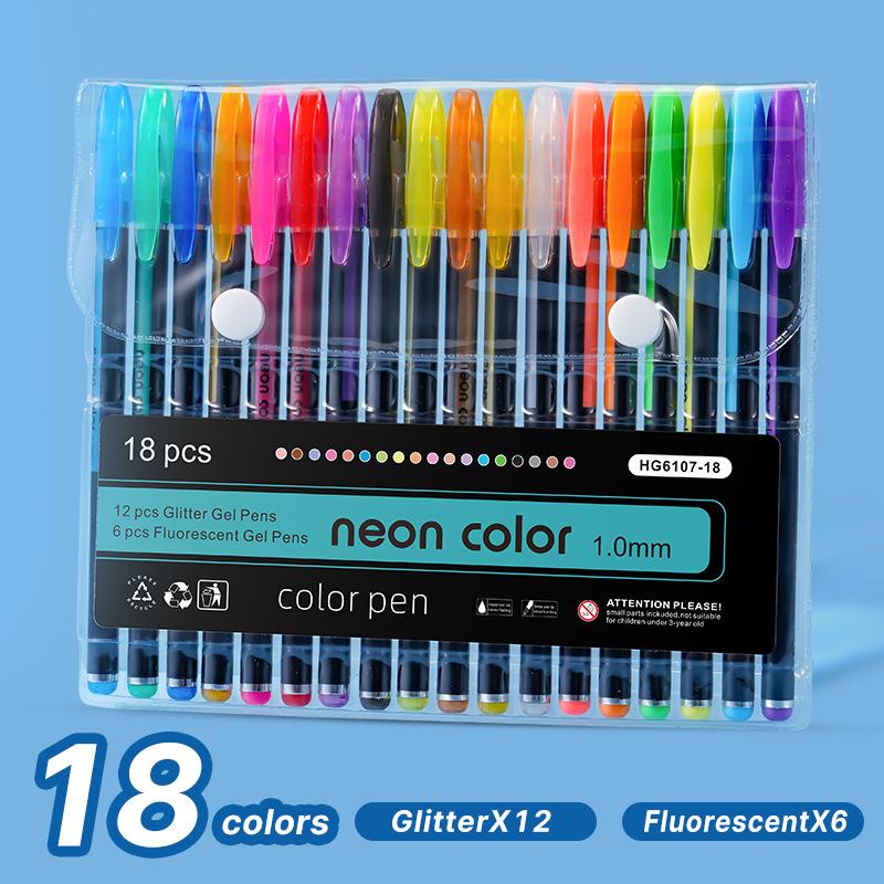 12/18/24/36/48/60colors Stationery Colored Neutral Watercolor Pens Highlighters Drawing Pens and Glitter Notebook Pens