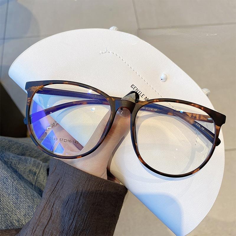 Vintage Anti Blue Light Glasses Women Men Oversized Round Frame Computer Eyewear Transparent Fashion Plain Eye Glasses