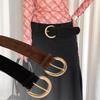 Fashion Luxury Design Suede Leather Wide Belt Casual Versatile Pin Buckle Waistband Trendy Business Waist Strap For Women