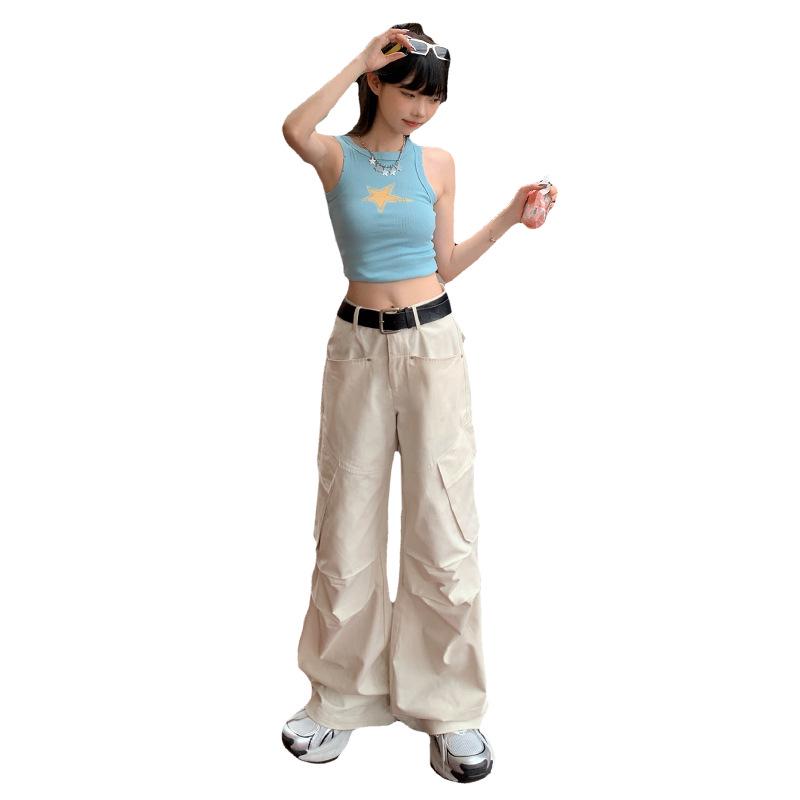 Women's 2024 Summer Wide-Leg High Waist Overalls - Loose, Slim, Straight Casual Pants
