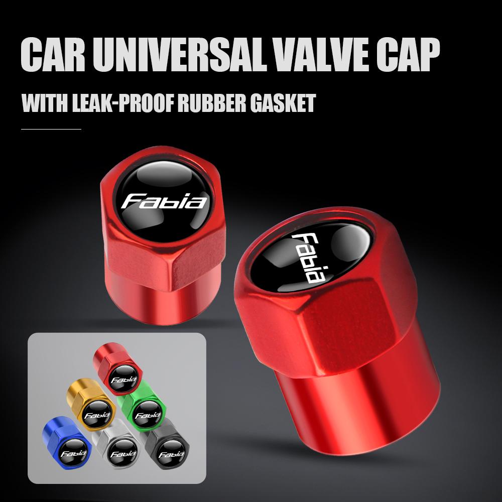 Blcr1 4Pcs Car Tire Valve Cap Metal Logo Dustproof Cover Accessories For Skoda Kodiaq Octavia Enyaq Kamiq Scala Rapid Superb Karoq RS