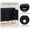 Sideboard Kommode im minimalistischen Stil, Modernes Buffetschrank mit 4 Türen, Metallbeinen, Schubladenkommode mit Verstellbares Regal