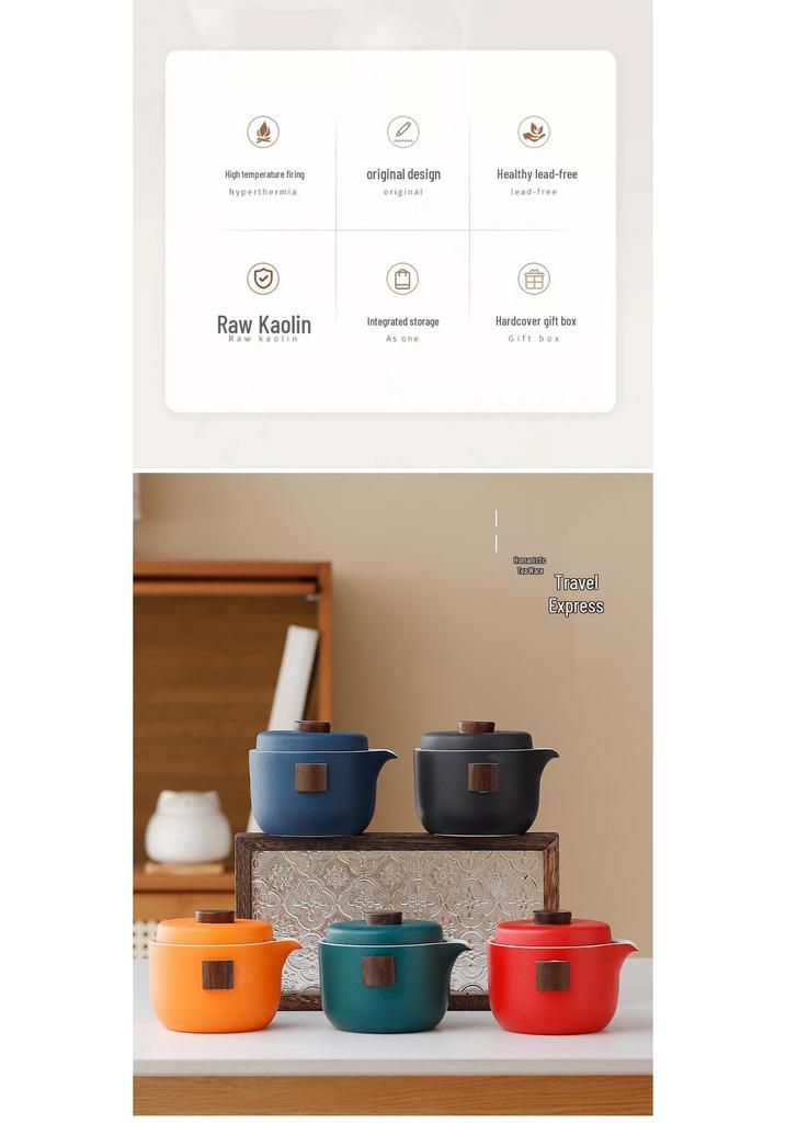 Portable Tea Ceremony Set: One Pot & Four Cups - Compact Business Gift