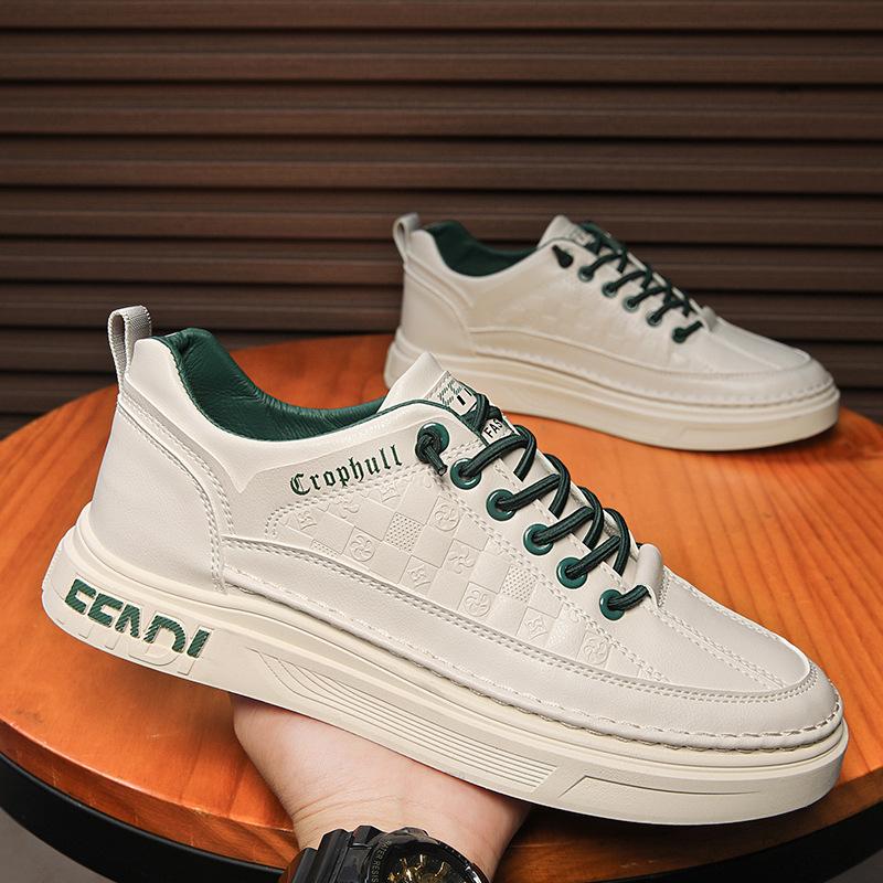 

Soft-soled men s shoes versatile fashion casual sports waterproof high-end work men s shoes autumn retro simple trendy shoes 44 бежевий