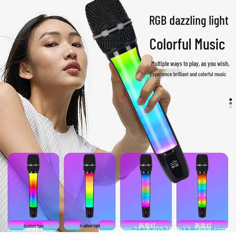 RGB Wireless Handheld Microphone for Stage, KTV, and Broadcast – Dual Connectivity