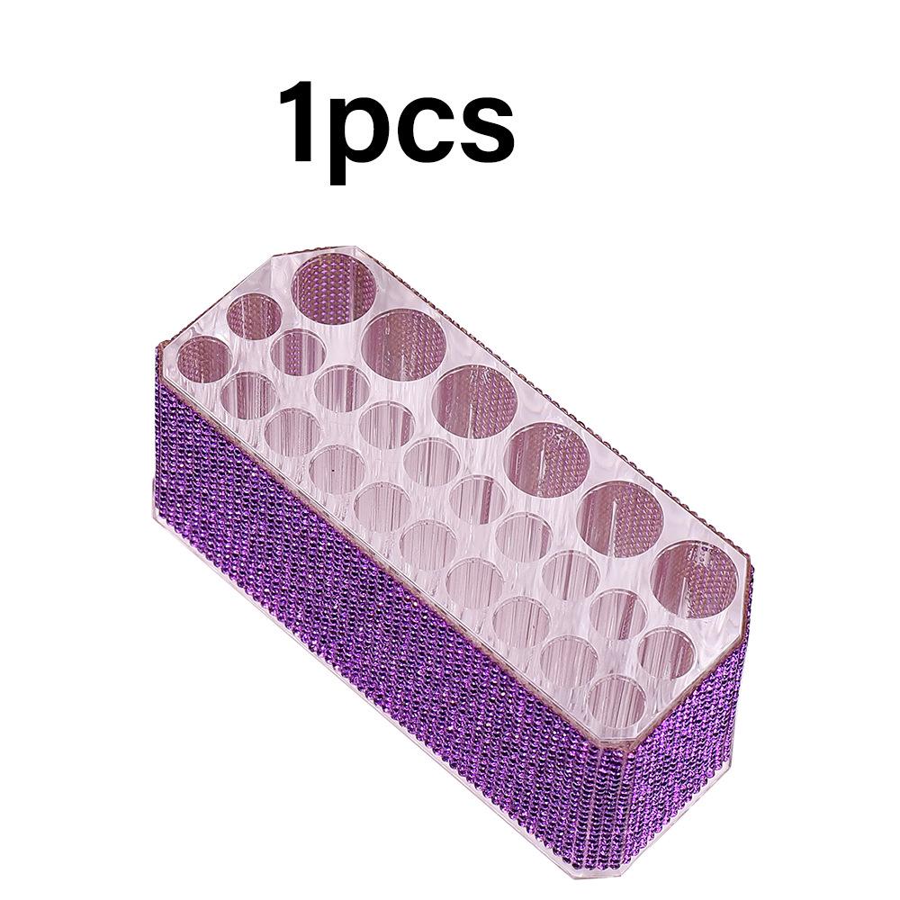 

Роскошный акриловый органайзер для кистей для макияжа и подводки со стразами - 26-отверстий прозрачная подставка для демонстрации