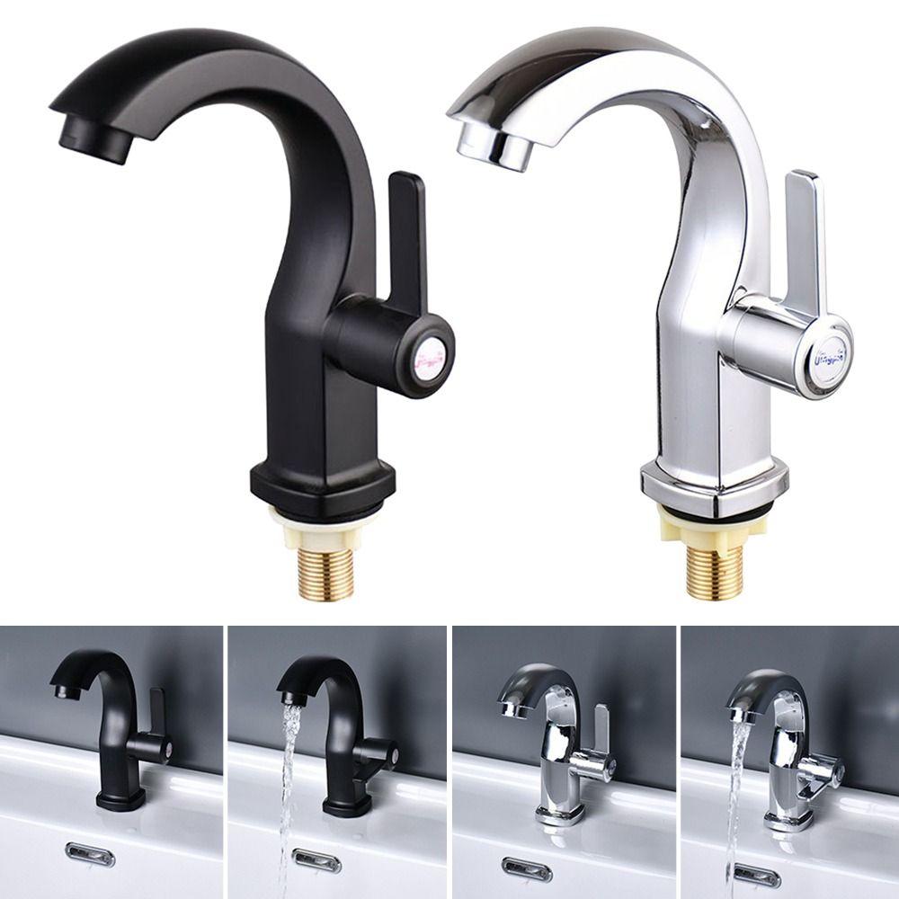 Single Cold Basin Faucet Valve Sink Mixer Tap Durable Wash Sink Tap