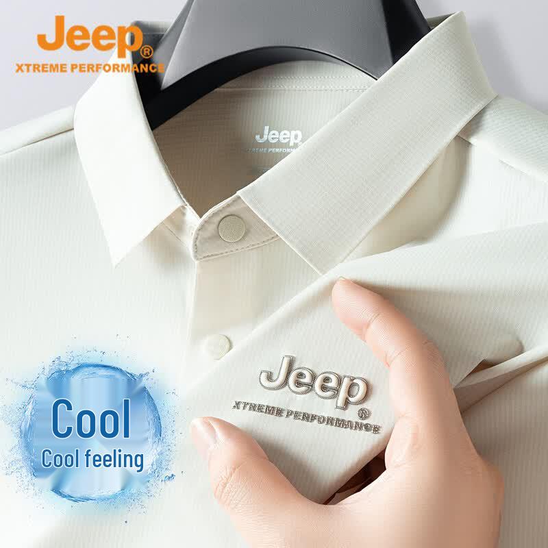 JEEP Men s Cooling Breathable Short Sleeve Polo Shirt L абрикосовый света