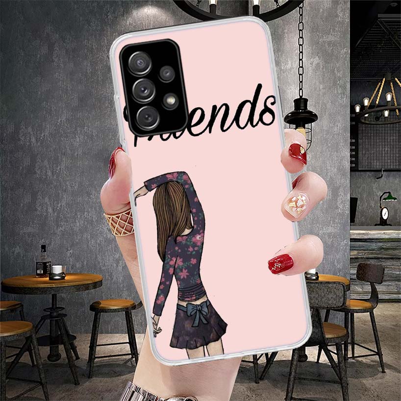 Girls Best Friends Forever BFF Soft Phone Case For Samsung Galaxy A12 A22 A32 A52 A72 A02S A51 A50S A71 A70 A31 A20S Note 20 Ult