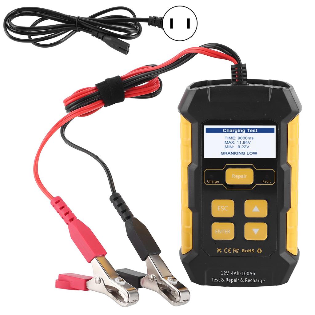 Car Battery Tester Charger Maintainer Automotive Load Analyzer Cranking Charging System Test ToolUS Plug 110‑250V