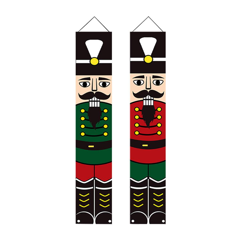Nutcracker Merry Christmas Decorations Outdoor Xmas Decor Life Size Soldier Model Nutcracker Banners